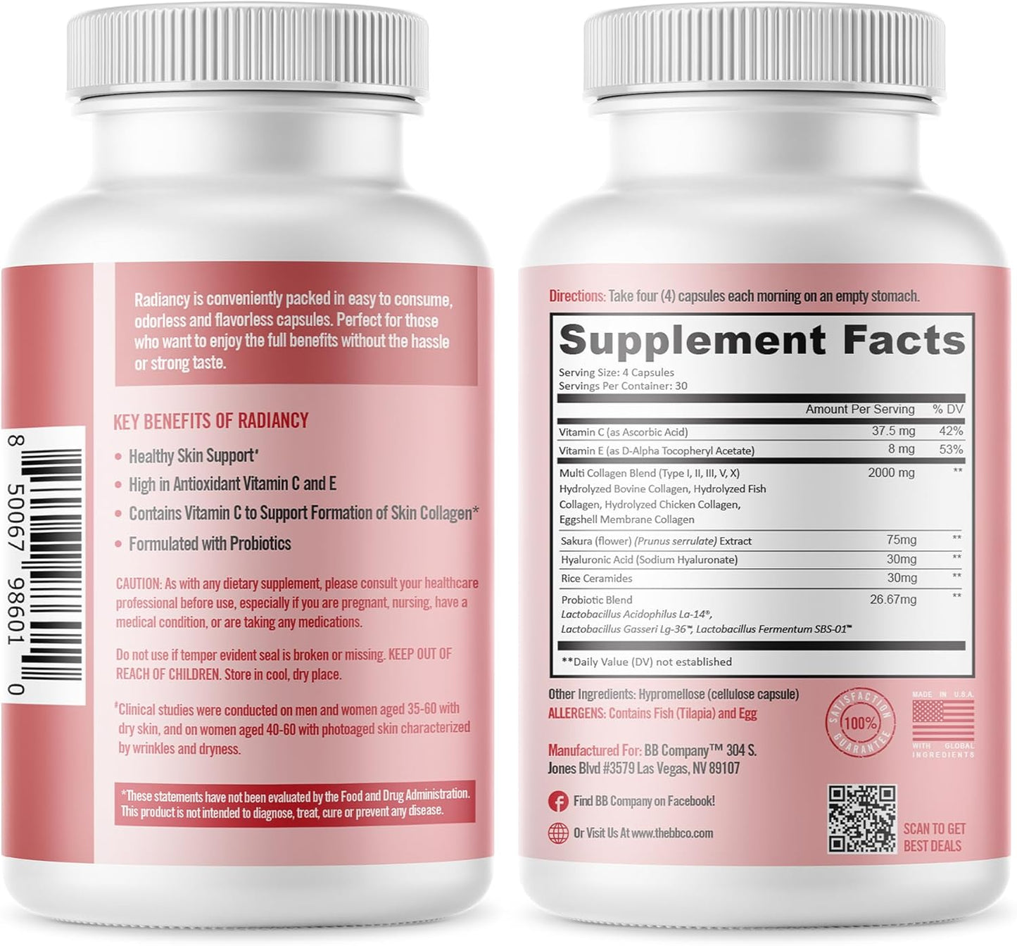 Radiancy Vaginal Probiotics for Vaginal Dryness, pH Balance Fights Itch, Odor